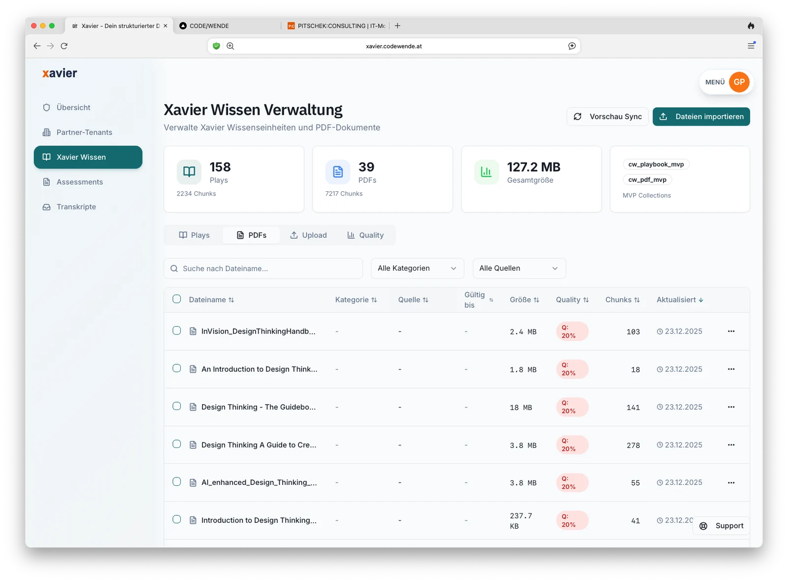 Xavier 158 Plays Wissensbasis